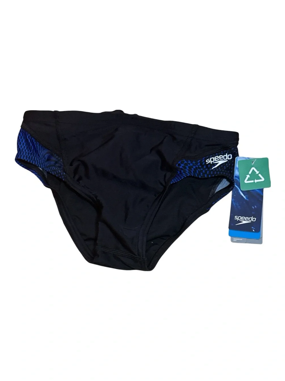 Speedo Men's Black & Blue Swim Briefs Size 28 NWT